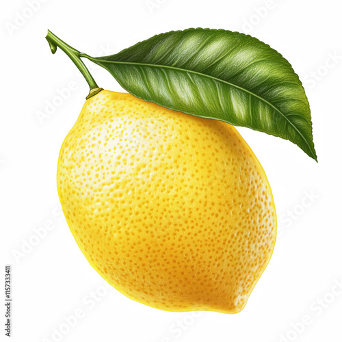 Realistic ripe lemon isolated on transparent background Generative Ai.