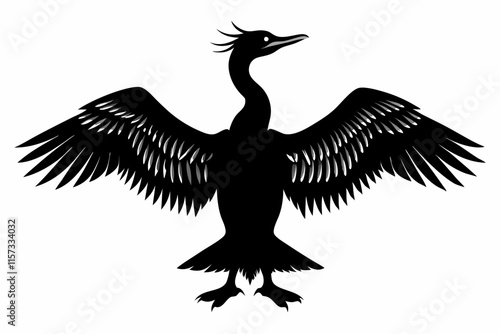 Cormorant silhouette vector illustration. 
