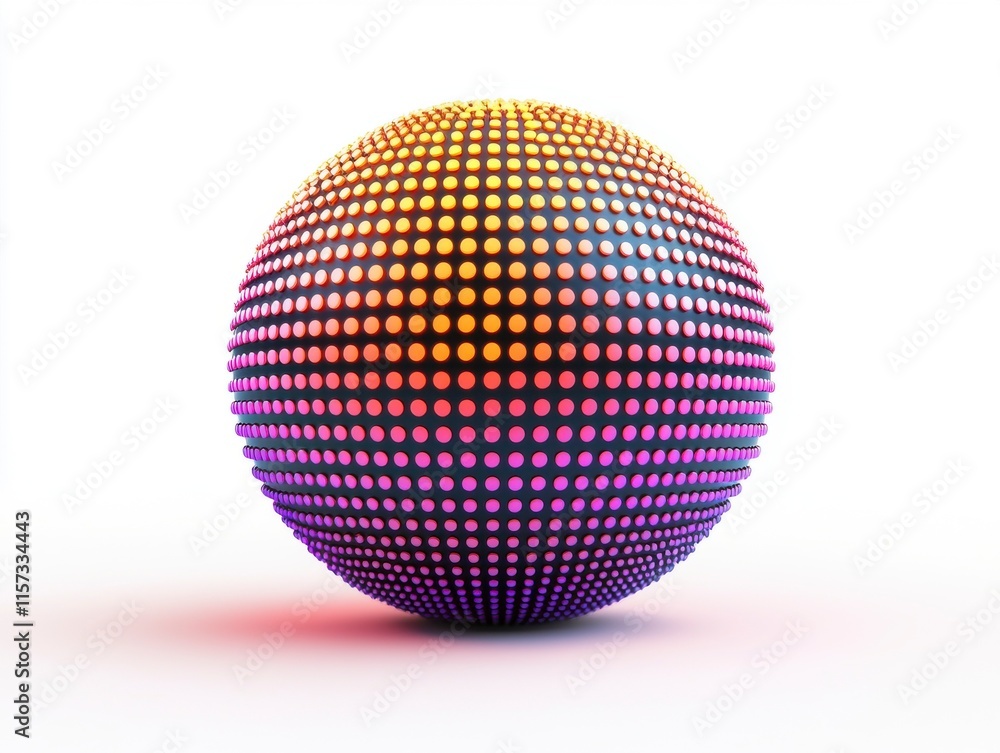 Colorful Spherical Data Points Visualization with Bright Dots on a Smooth Surface Capturing the Essence of Modern Digital Art Concepts Colorful Spherical Data Points Visualization with Bright Dots on a Smooth Surface Capturing the Essence of Modern Digital Art Concepts