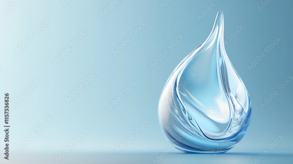 Abstract blue liquid drop, clean design. Abstract blue liquid drop, clean design.