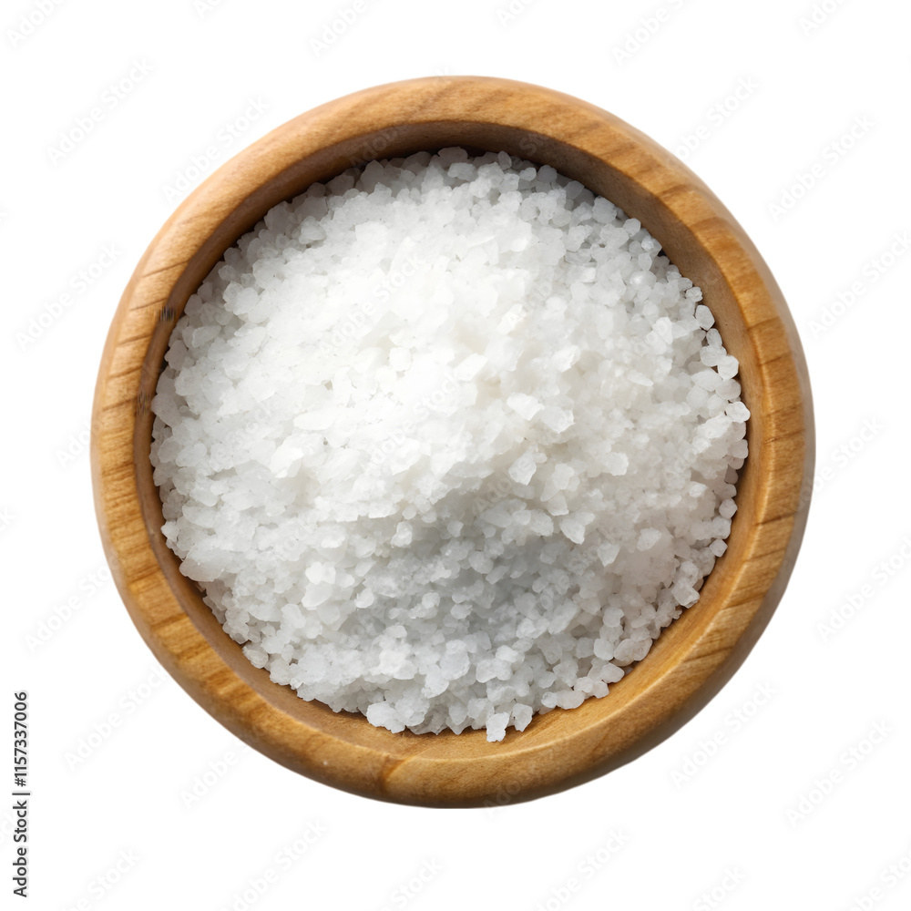 sea salt wooden bowl top view isolated on transparent background sea salt wooden bowl top view isolated on transparent background