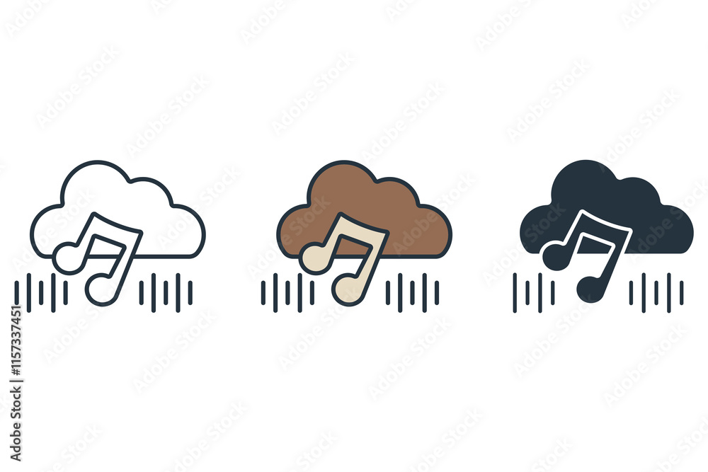 cloud music icons symbol with elements for infographic web cloud music icons symbol with elements for infographic web
