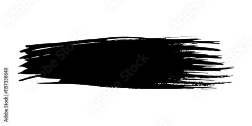 Foto Black brush stroke on white background