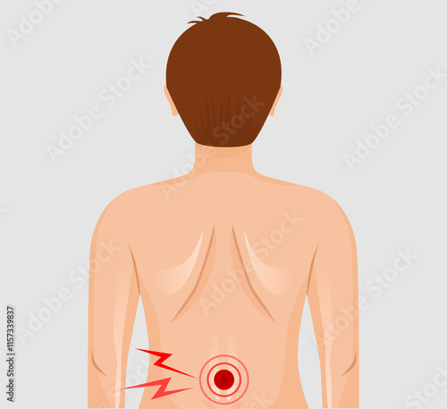 illustration of a man with back pain