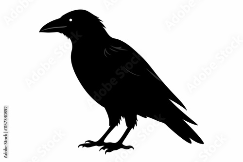 Raven and Crow Silhouette Vector Set - Spooky Gothic Bird Clipart for Halloween, Dark Aesthetic, and Wildlife Designs. photo