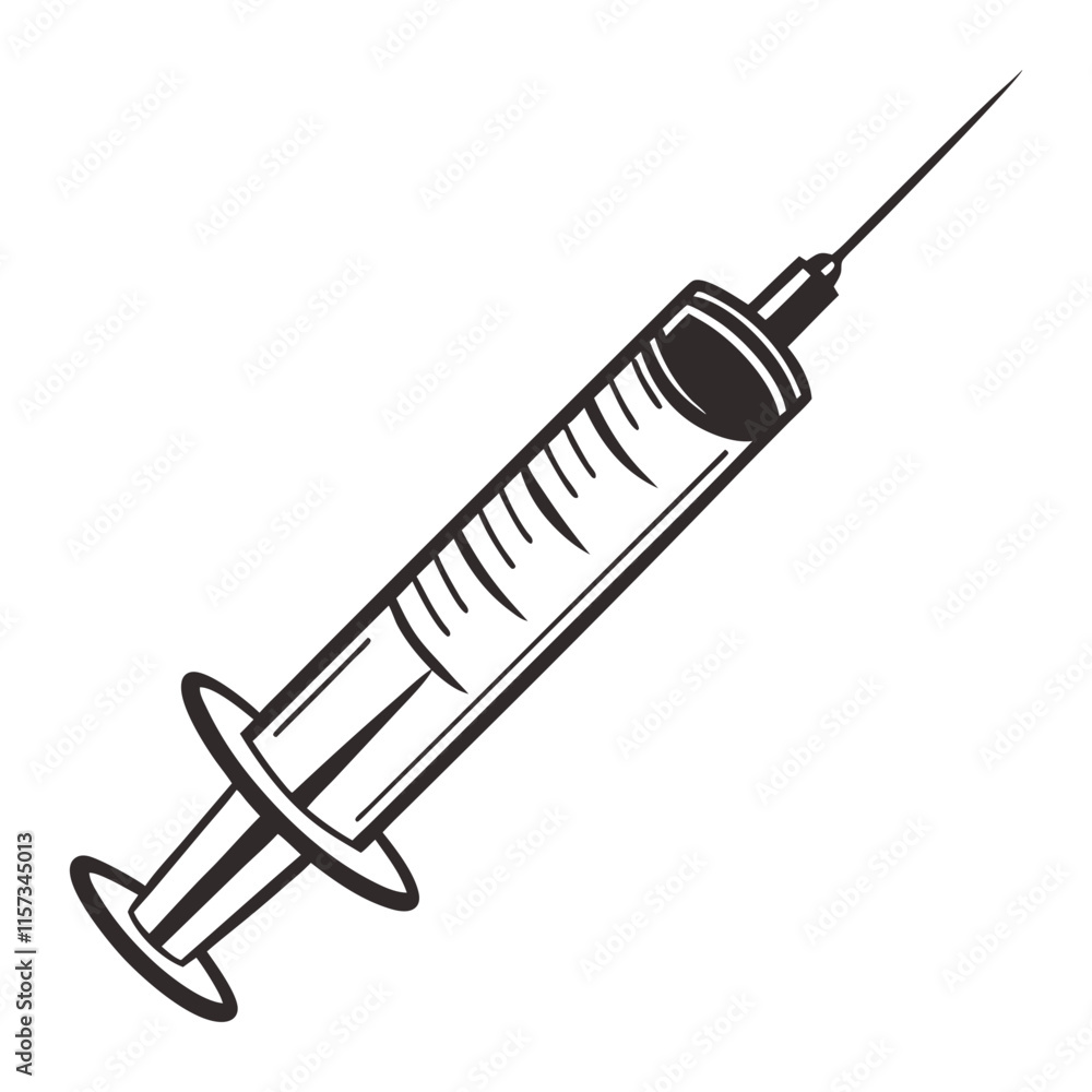Syringe with needle Vector illustration Syringe with needle Vector illustration