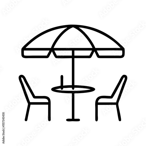 Outdoor cafe line icon 
