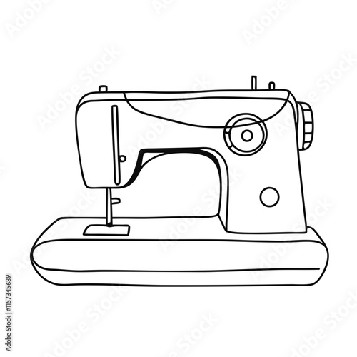 Line art of a sewing machine 