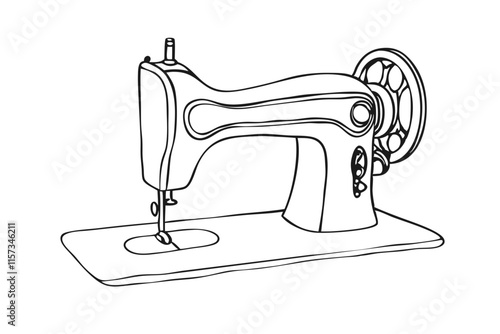 Line art of a sewing machine 