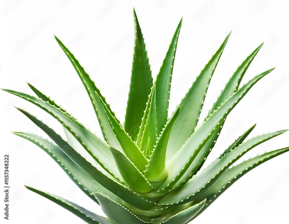 Fototapeta premium Aloe vera slices with water splash isolated on white background