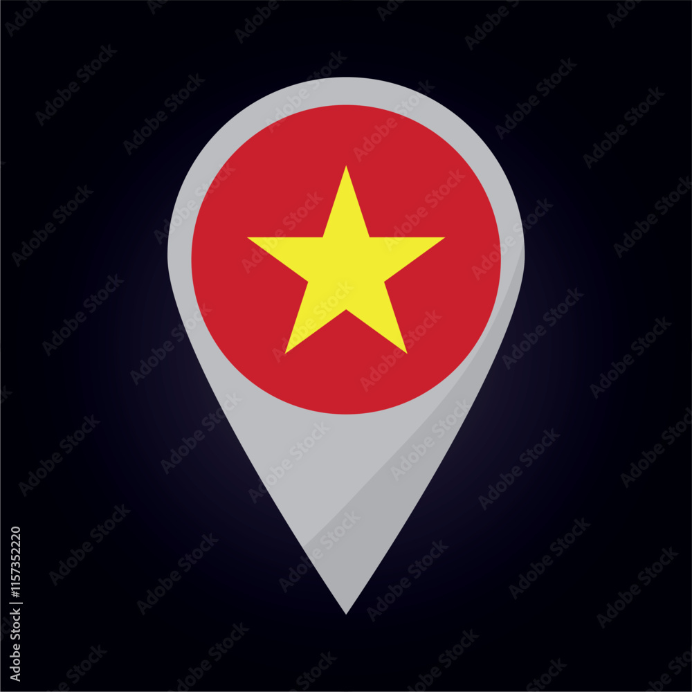 Vietnam Flag on Location Pin. vector illustration Vietnam Flag on Location Pin. vector illustration