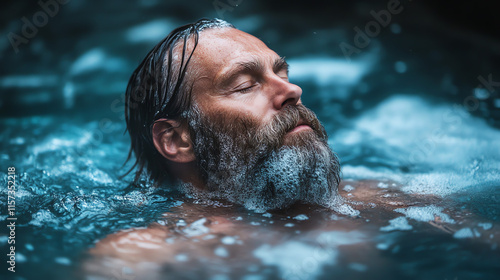 toughening people in ice water photo