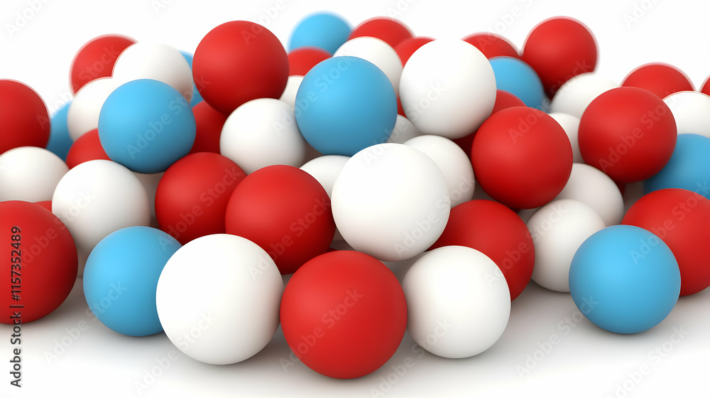 Red White Blue 3D Sphere Abstract Background Red White Blue 3D Sphere Abstract Background