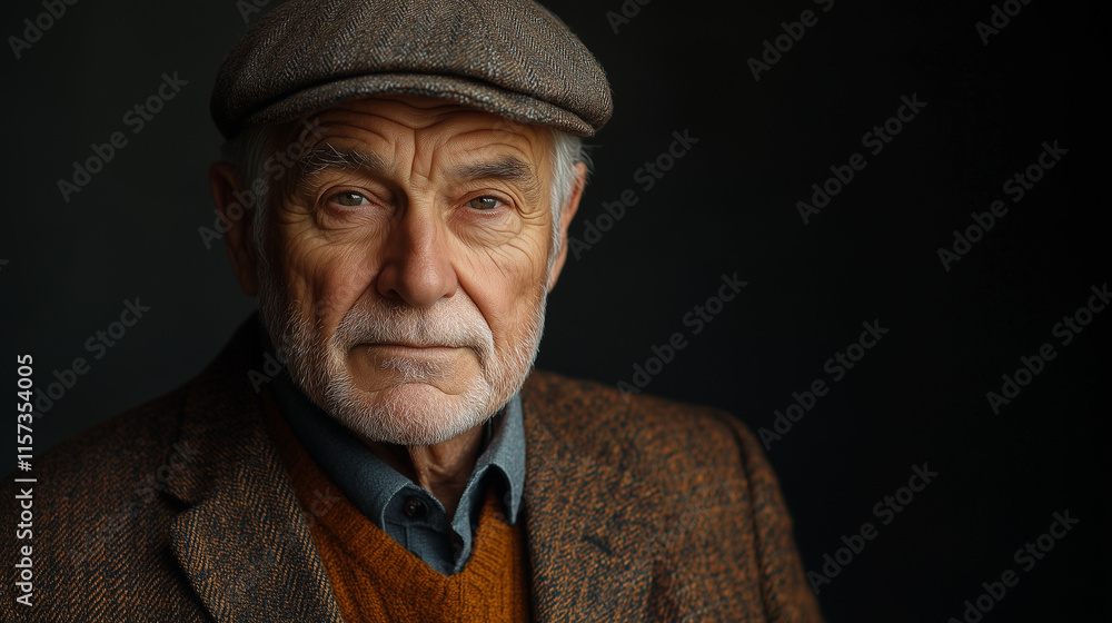 Portrait of a Wise Elderly Man in Classic Attire Portrait of a Wise Elderly Man in Classic Attire