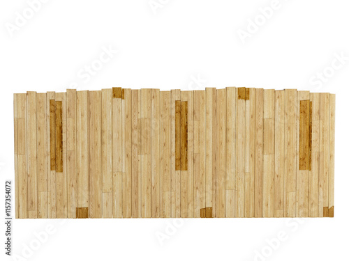 wood board isolated on white 3d render