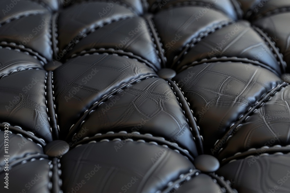 Fototapeta premium Luxurious black leather upholstery texture
