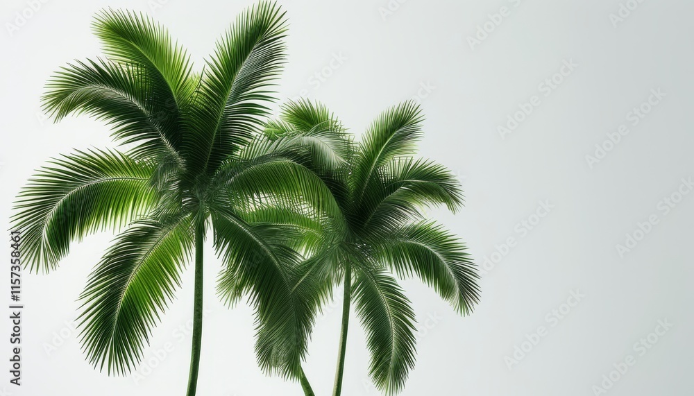 Fototapeta premium Lush Tropical Palm Trees Standing Gracefully Against a Soft Background