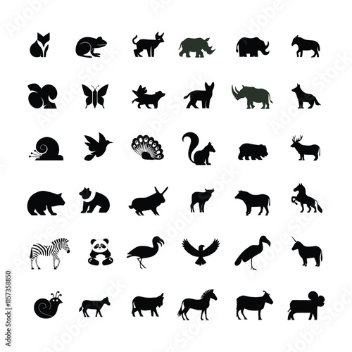 Animals logos collection. Animal logo set. Icon design