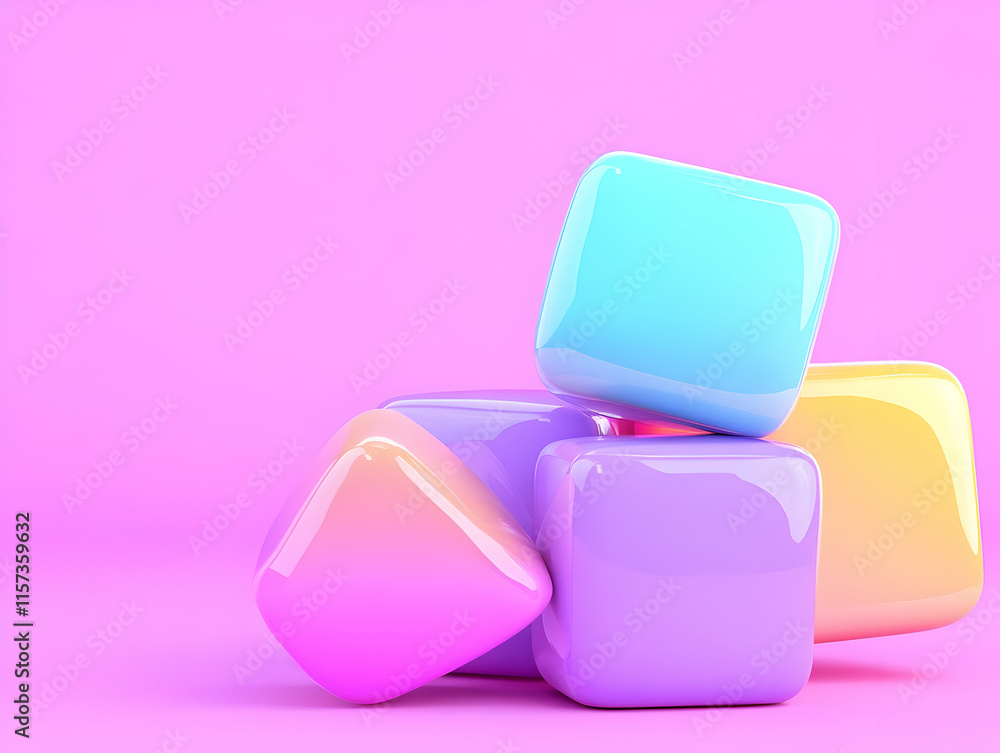 Pastel Cube 3D Abstract Background Pastel Cube 3D Abstract Background