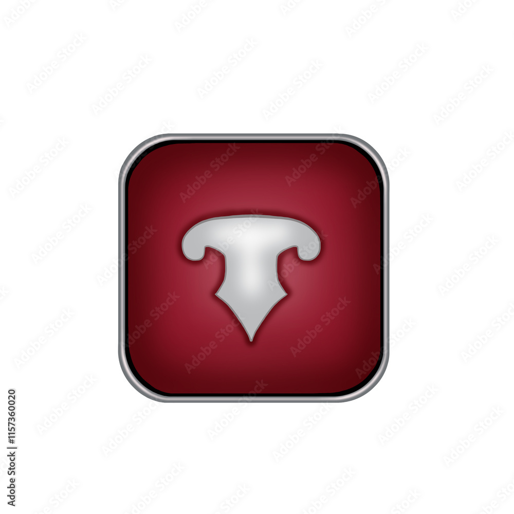 Square red button cat nose. Button for web design Square red button cat nose. Button for web design