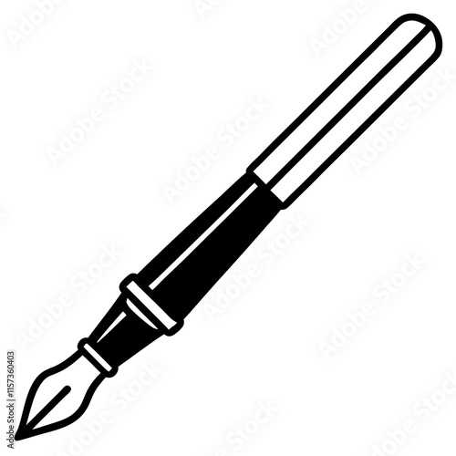 Fountain Pen Line Art Vector Design