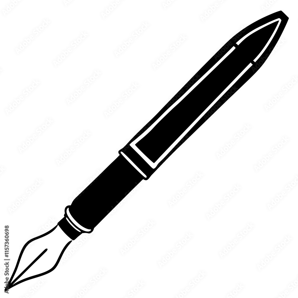 Fountain Pen Line Art Vector Design Fountain Pen Line Art Vector Design