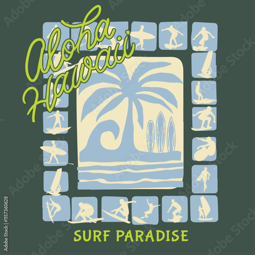 California typography for t-shirt print, and vector illustration.Vector illustration on the theme of surf and surfing in California. Grunge background. photo