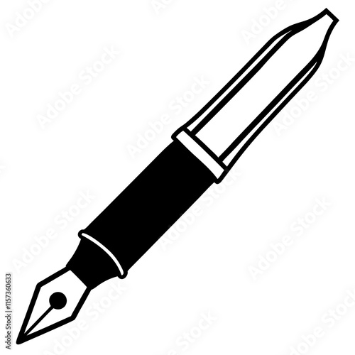 Fountain Pen Line Art Vector Design