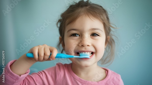 child brushing their teeth