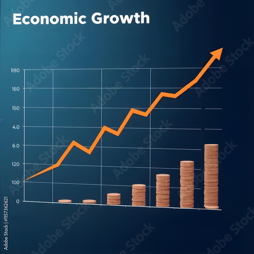 Chart visualizing economic growth trends with clear labels and design. photo