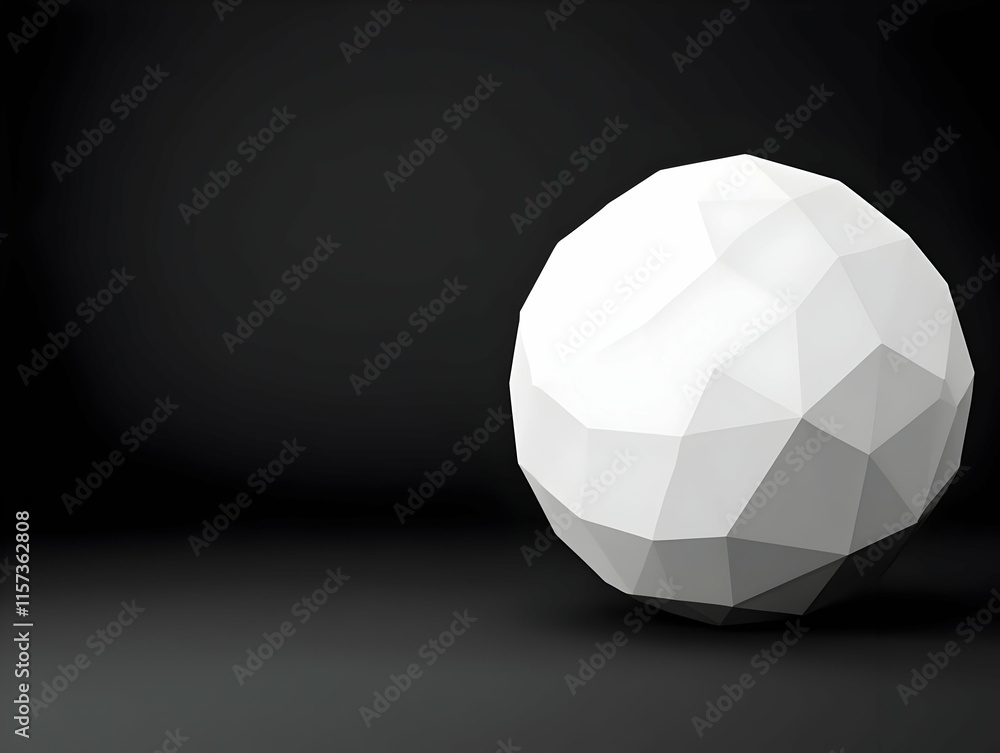 Naklejka premium Low Poly Sphere 3D Render