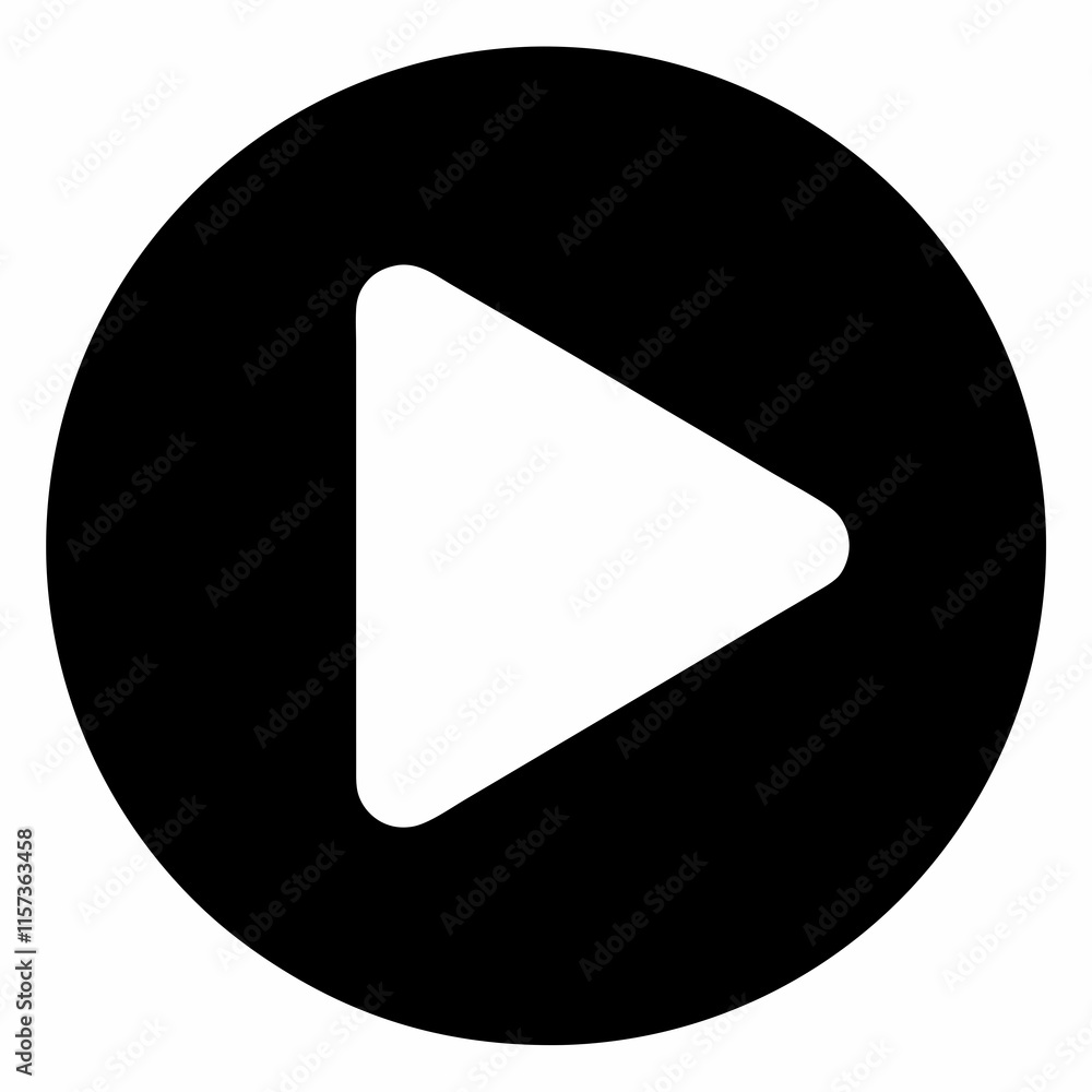 Black Silhouette Play Button Vector Art Black Silhouette Play Button Vector Art