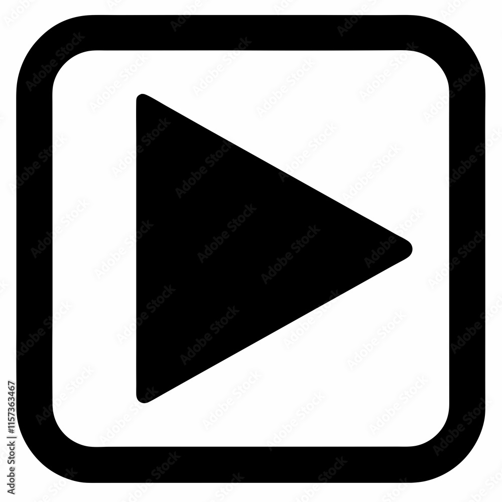 Black Silhouette Play Button Vector Art Black Silhouette Play Button Vector Art