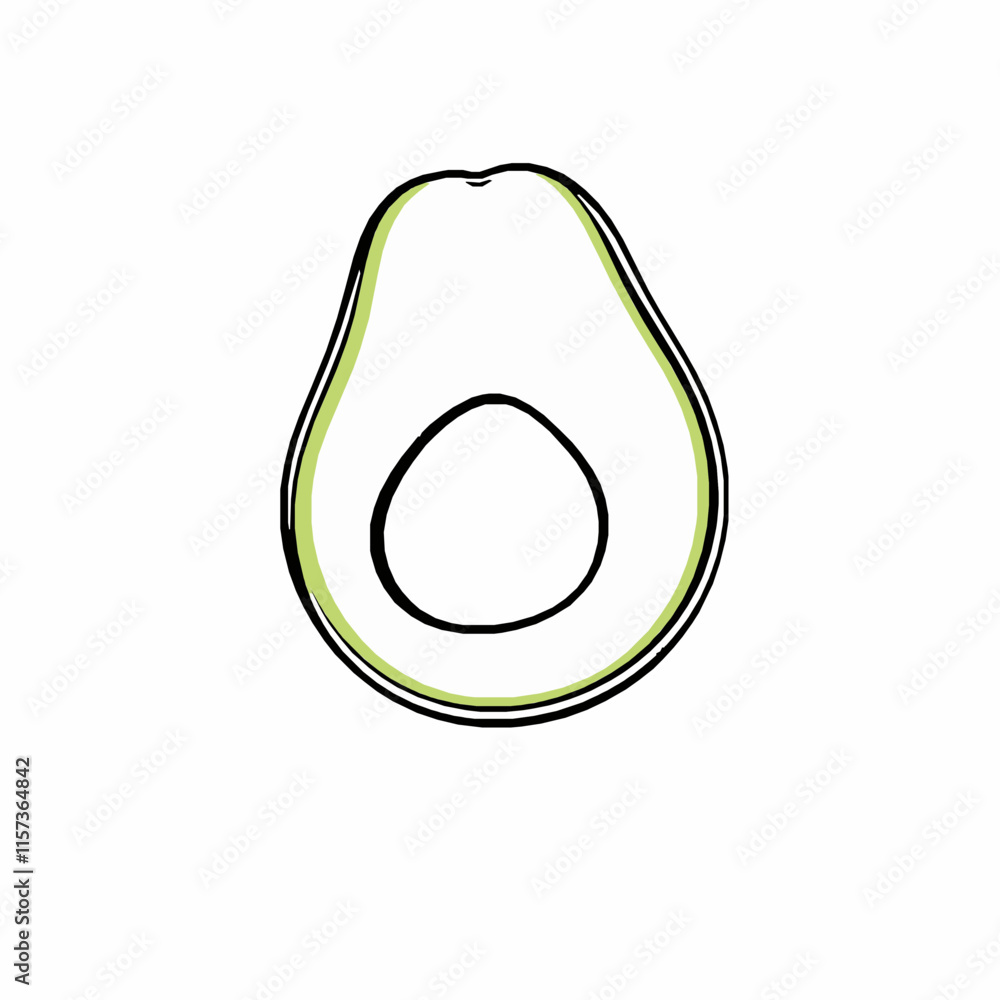 avocado outline vector illustration with visible seed avocado outline vector illustration with visible seed