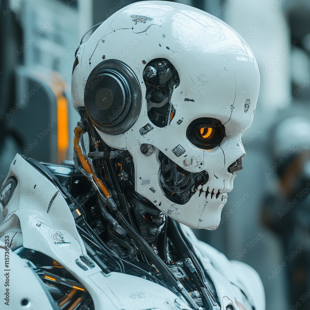 Fototapeta premium Unique Robot and Terracotta Warrior Hybrid Sculpture