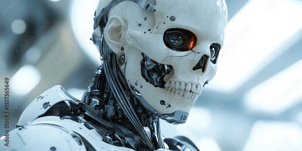 Fototapeta premium Unique Robot and Terracotta Warrior Hybrid Sculpture