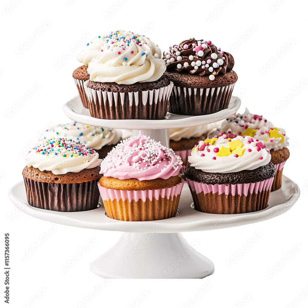 Cupcake Stand for Displaying Treats - Isolated on White Background Cupcake Stand for Displaying Treats - Isolated on White Background