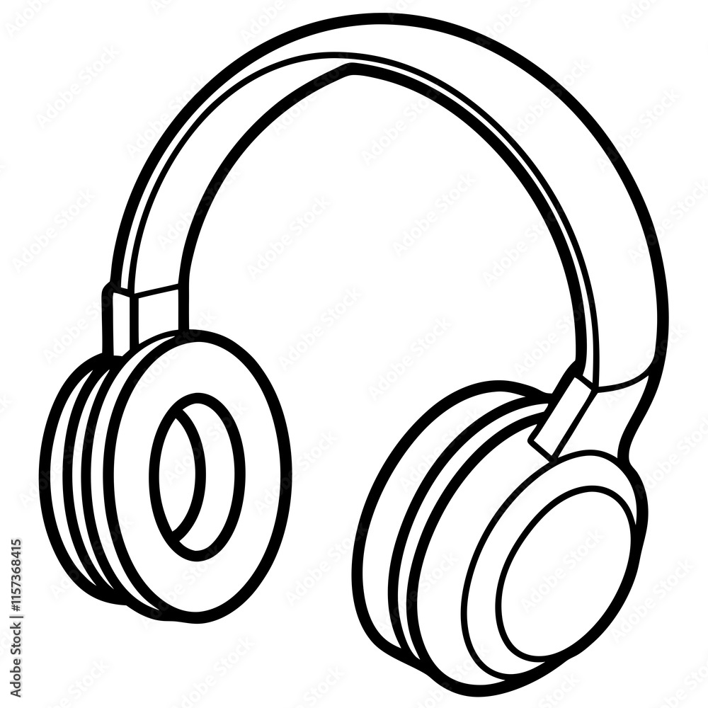 Headphones Line Art Vector Design Headphones Line Art Vector Design