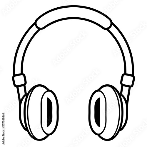 Headphones Line Art Vector Design