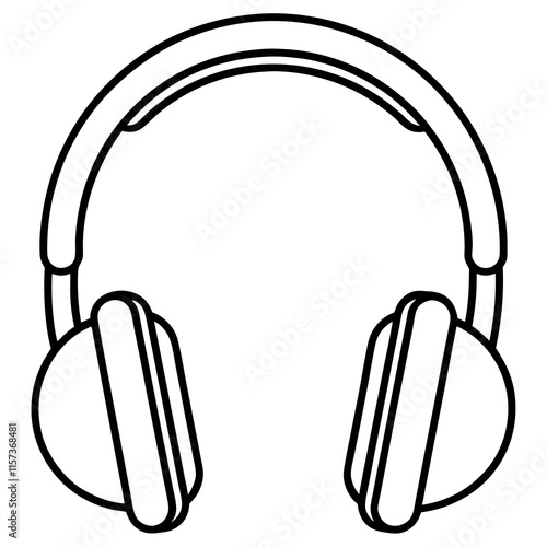 Headphones Line Art Vector Design