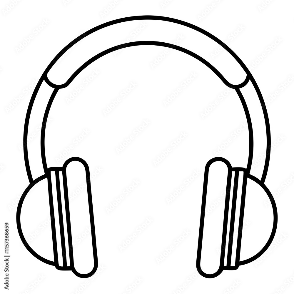 Headphones Line Art Vector Design Headphones Line Art Vector Design