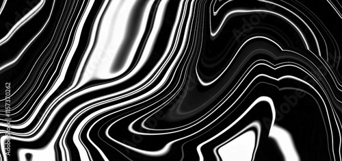 Abstract black and white fluid art swirls effect liquid marble vector illustration.  Smooth elegant black satin texture. Luxurious marble background design. Abstract Monochrome Fluid Marble Pattern.