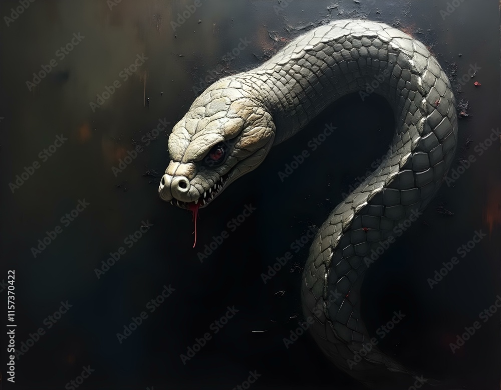 Fototapeta premium a white snake create with ai