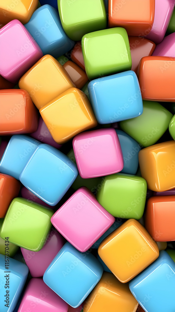 Colorful 3D Blocks Abstract Background Colorful 3D Blocks Abstract Background