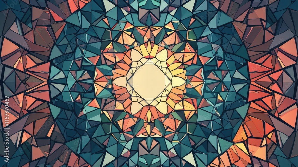 An abstract mosaic pattern with a central blank space for text integration An abstract mosaic pattern with a central blank space for text integration
