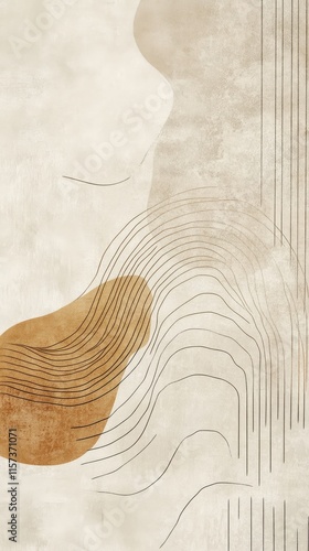 Minimalist abstract line art Clean, neutral-toned abstract line designs on textured backgrounds. HD phone wallpaper