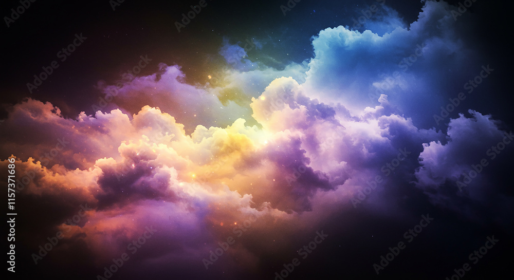 Dreamlike Colorful Cloudscape Night Sky Fantasy Abstract Background Dreamlike Colorful Cloudscape Night Sky Fantasy Abstract Background