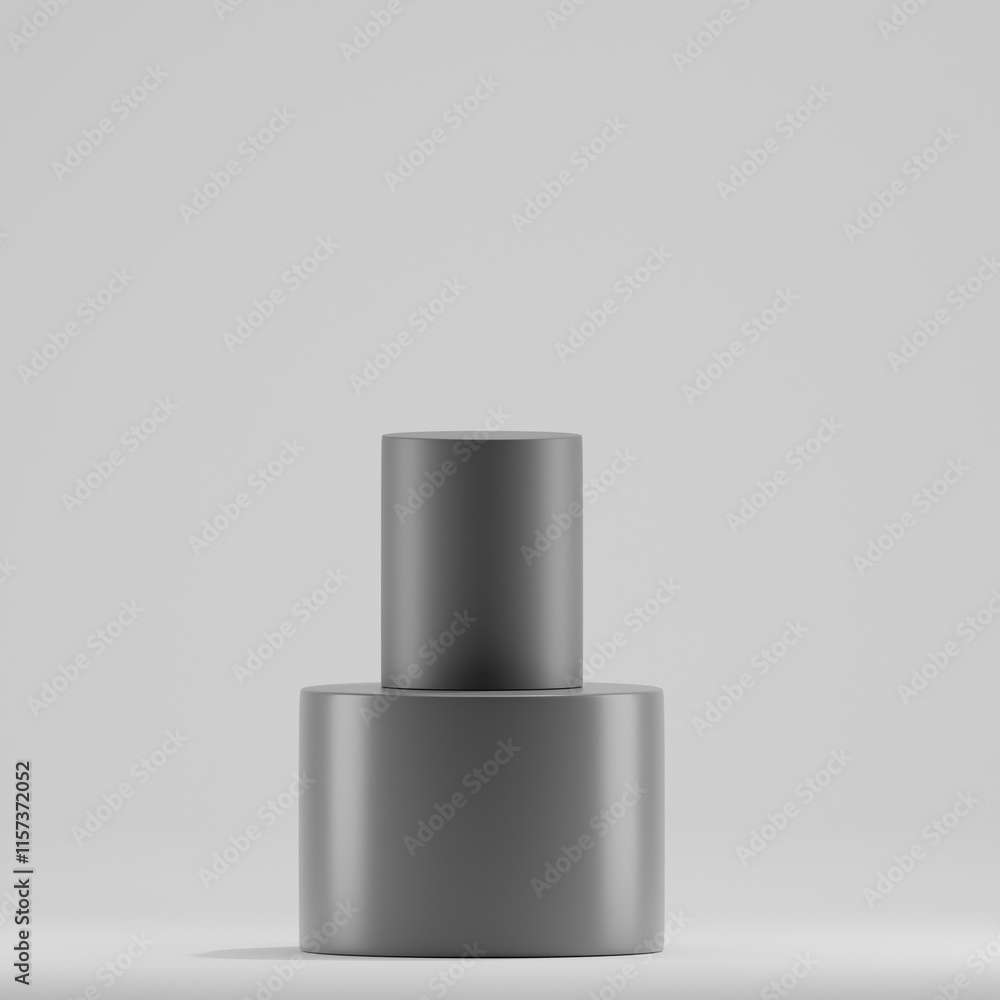 A simple gray nail polish bottle mockup stands on a light gray background. Its minimalist design and blank surface make it ideal for showcasing cosmetic branding. A simple gray nail polish bottle mockup stands on a light gray background. Its minimalist design and blank surface make it ideal for showcasing cosmetic branding.