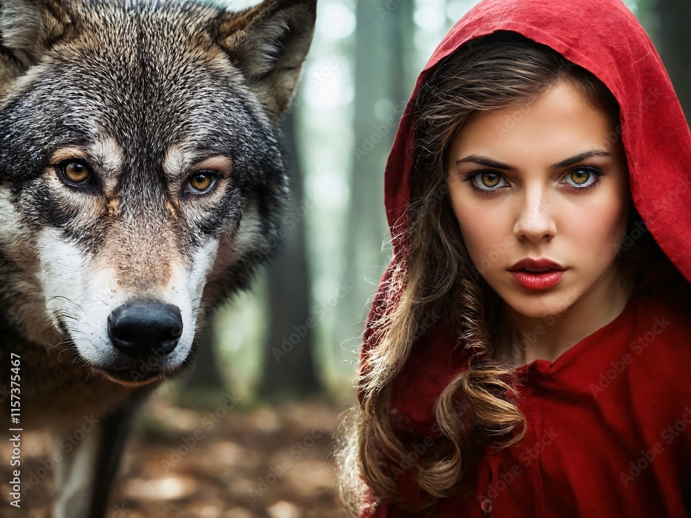 Little Red Riding Hood with the Wolf