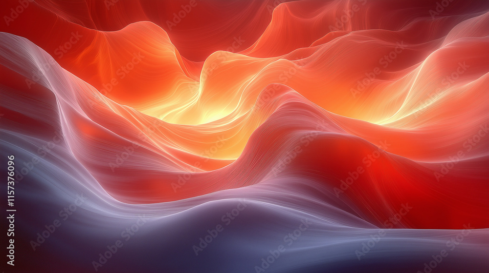 Obraz premium Antelope Canyon's sandstone curves,: Waves of vibrant, swirling light in fiery hues of red and orange create an ethereal, almost otherworldly landscape.